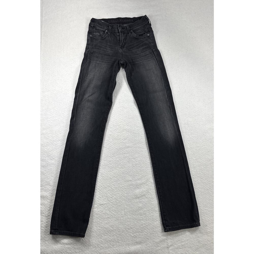 Citizens‎ Of Humanity COH AVA LOW RISE STRAIGHT Smokey Black Denim Jeans SZ 25